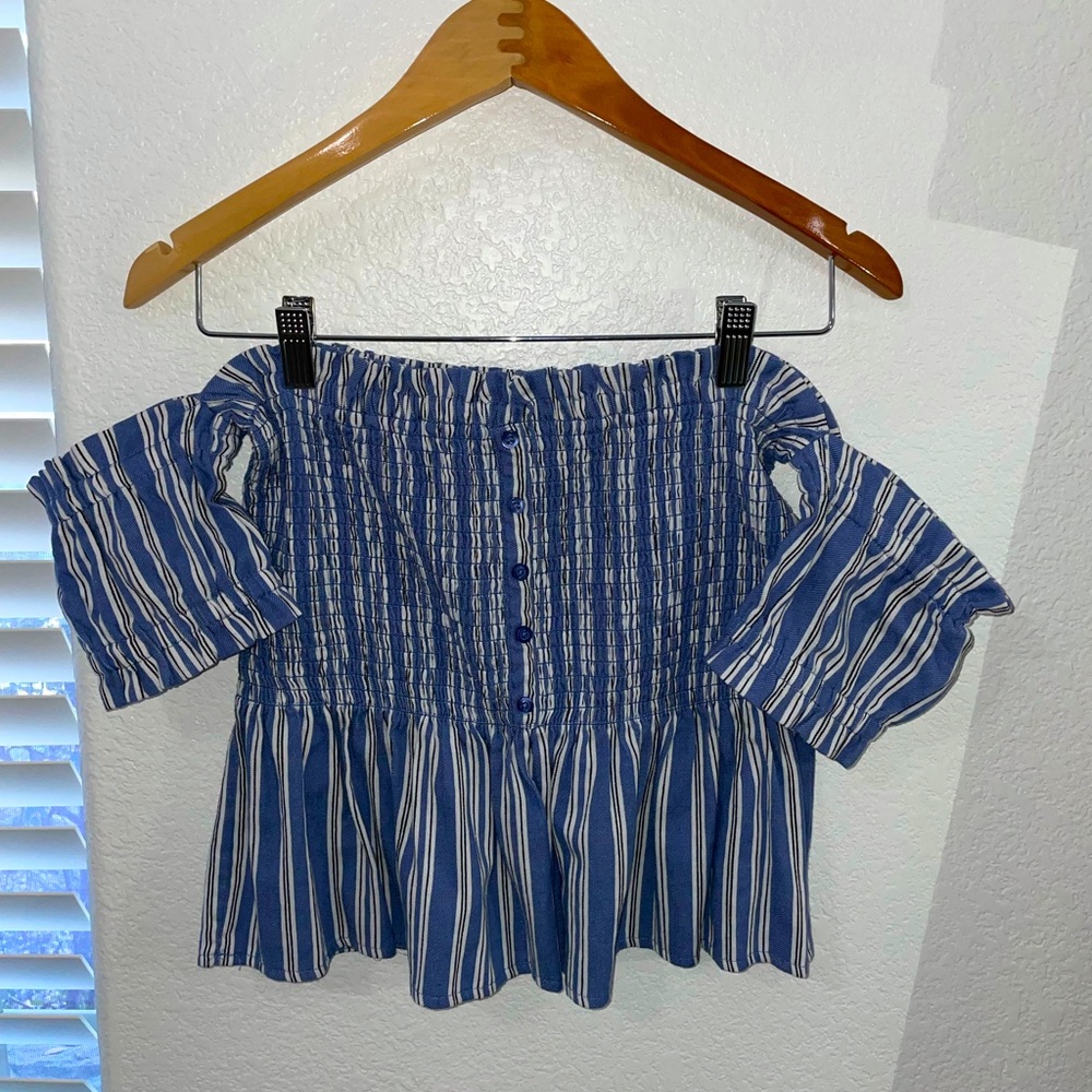 Off the shoulder striped top